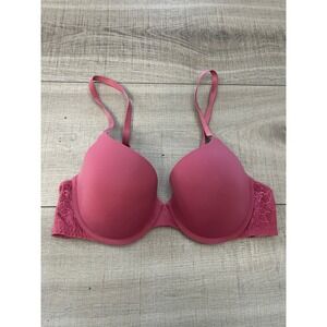 Victoria's Secret Pink Lace T-Shirt Lightly Lined Demi Bra 36C